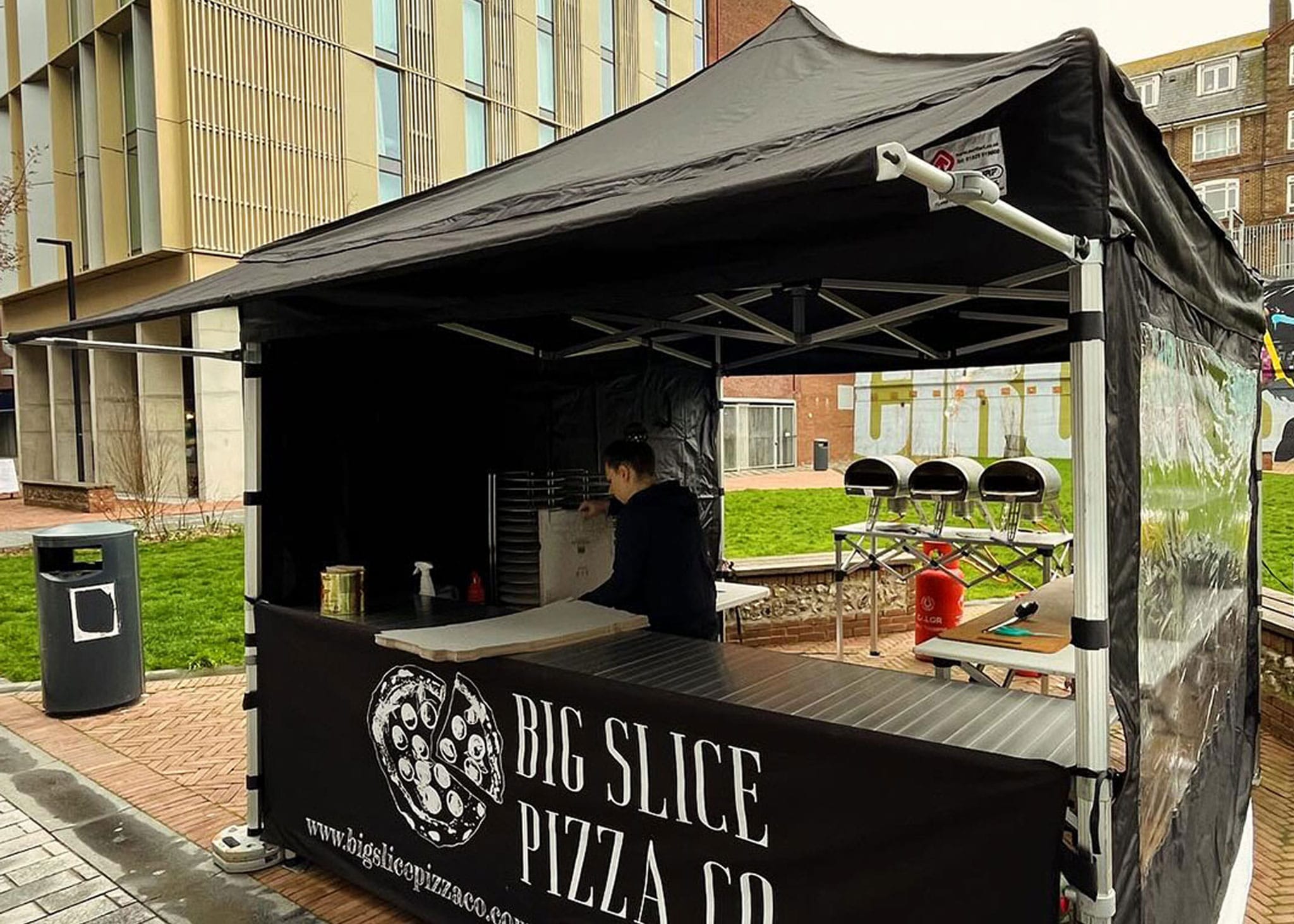 surf & turf instant shelters gazebo awning on street food stall
